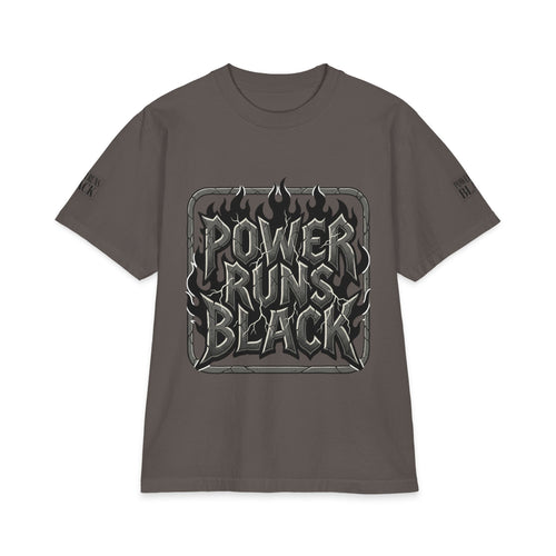 Power Runs Black Graphic T-Shirt — Bold Monochrome Streetwear by Printify