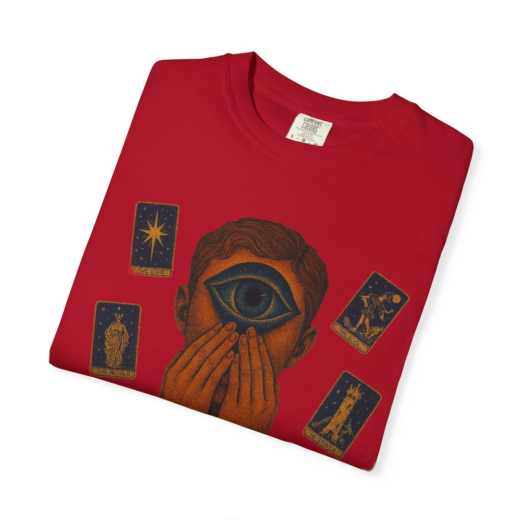 PRB Third Eye Tarot Illustration T-shirt | Occult Mystic Artwork by Power Runs Black