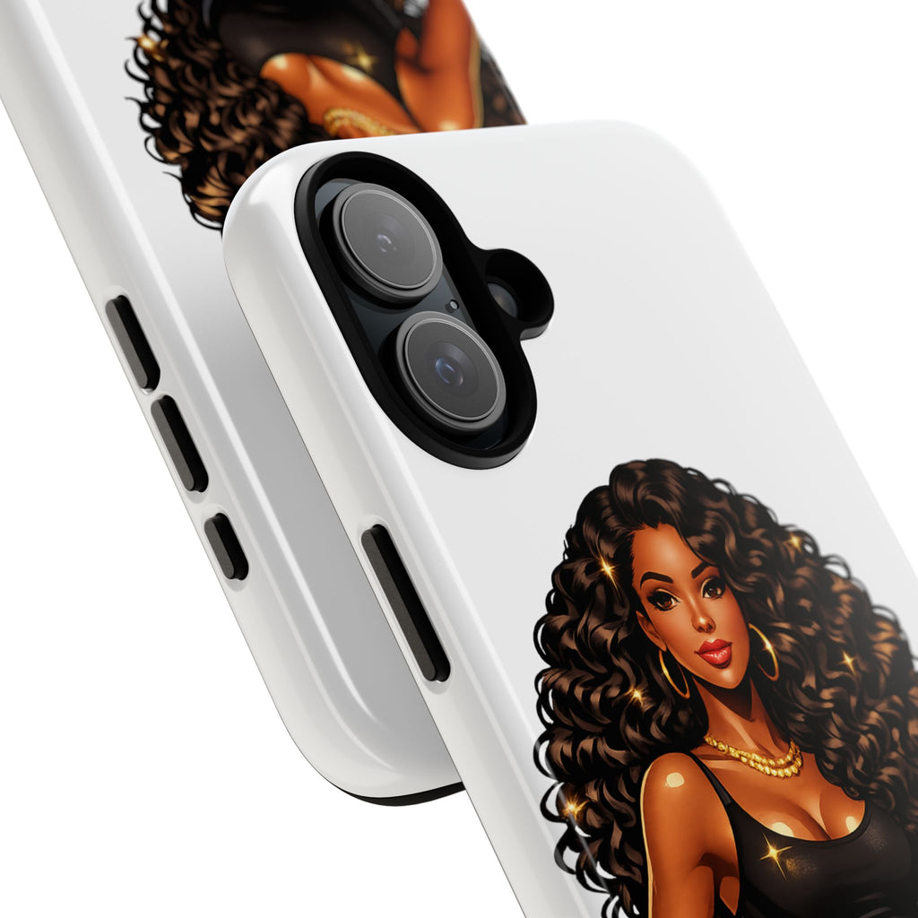 Pretty Rich Bitch by PRB Curly Hair Phone Case by Power Runs Black