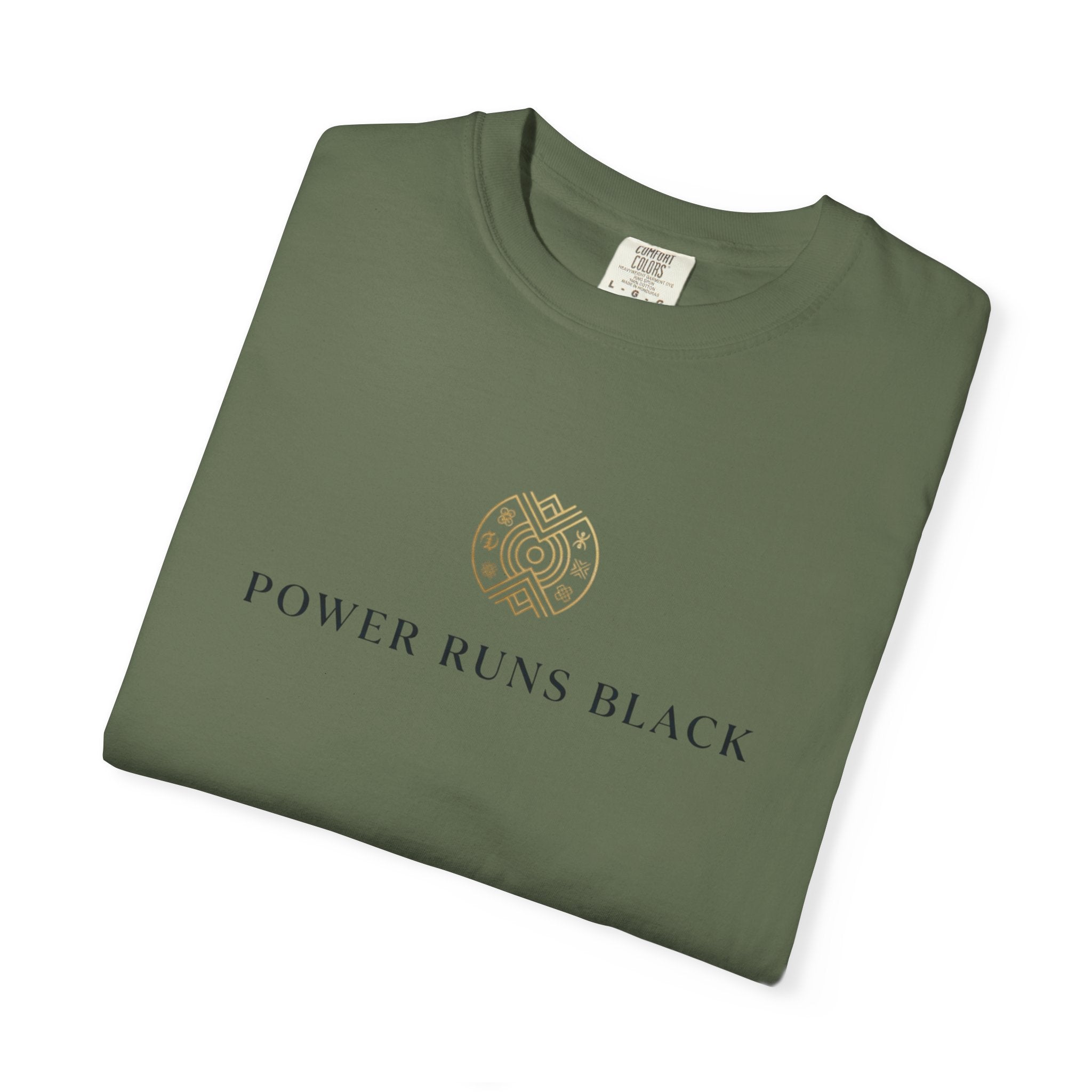 Power Runs Black PRB Graphic T-Shirt — Minimal Emblem Tee by Power Runs Black