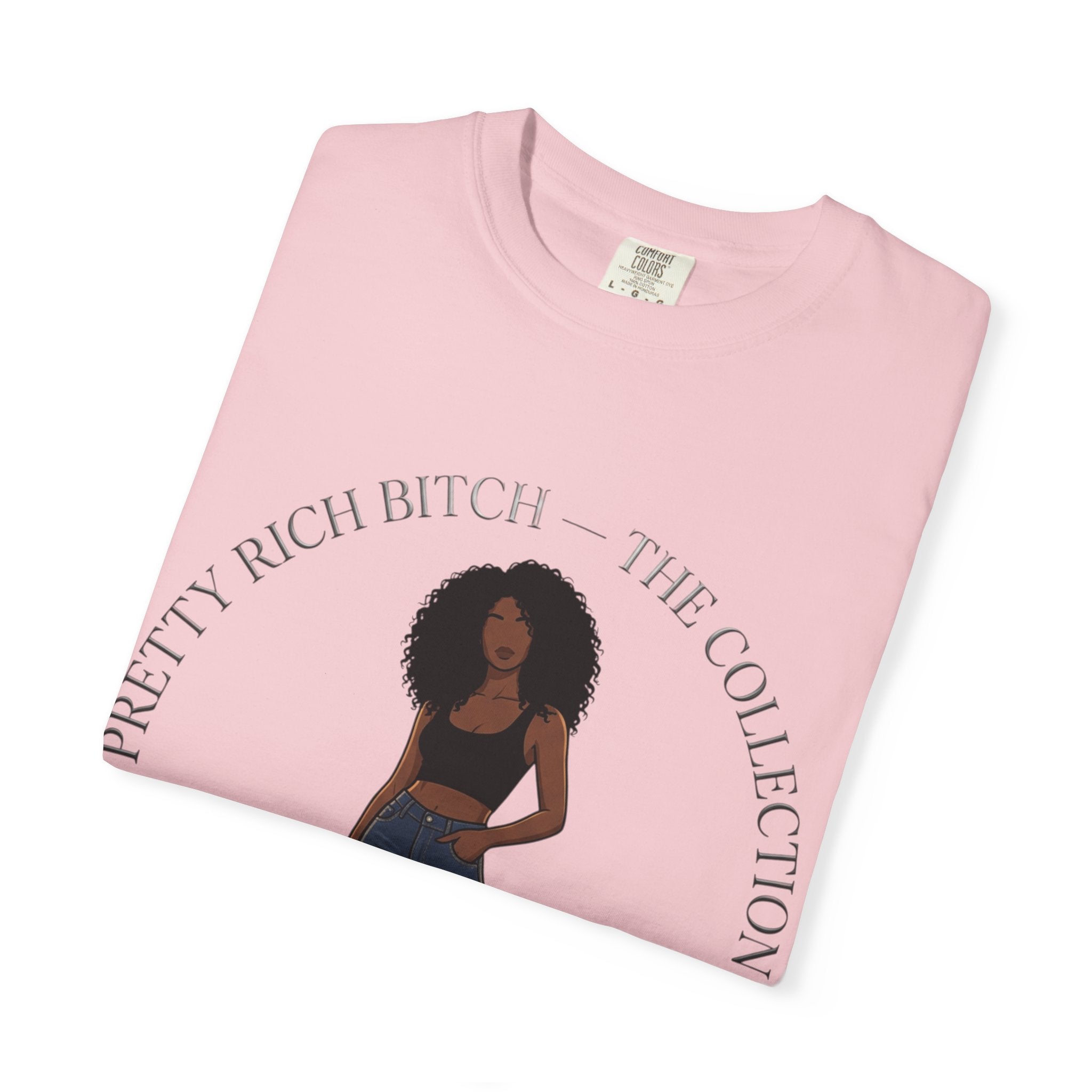 Pretty Rich Bitch The Collection by PRB Graphic Tee (Afro Curly Woman) by Power Runs Black