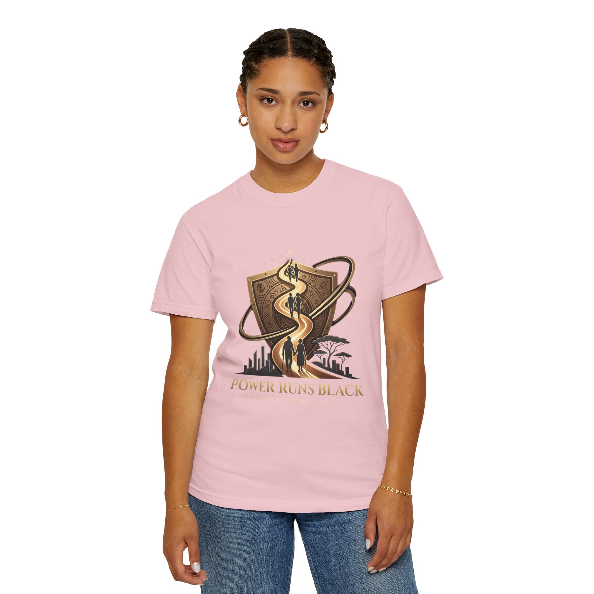 PRB Shield City Skyline Graphic T-Shirt | Serpent Emblem Streetwear Tee by Printify