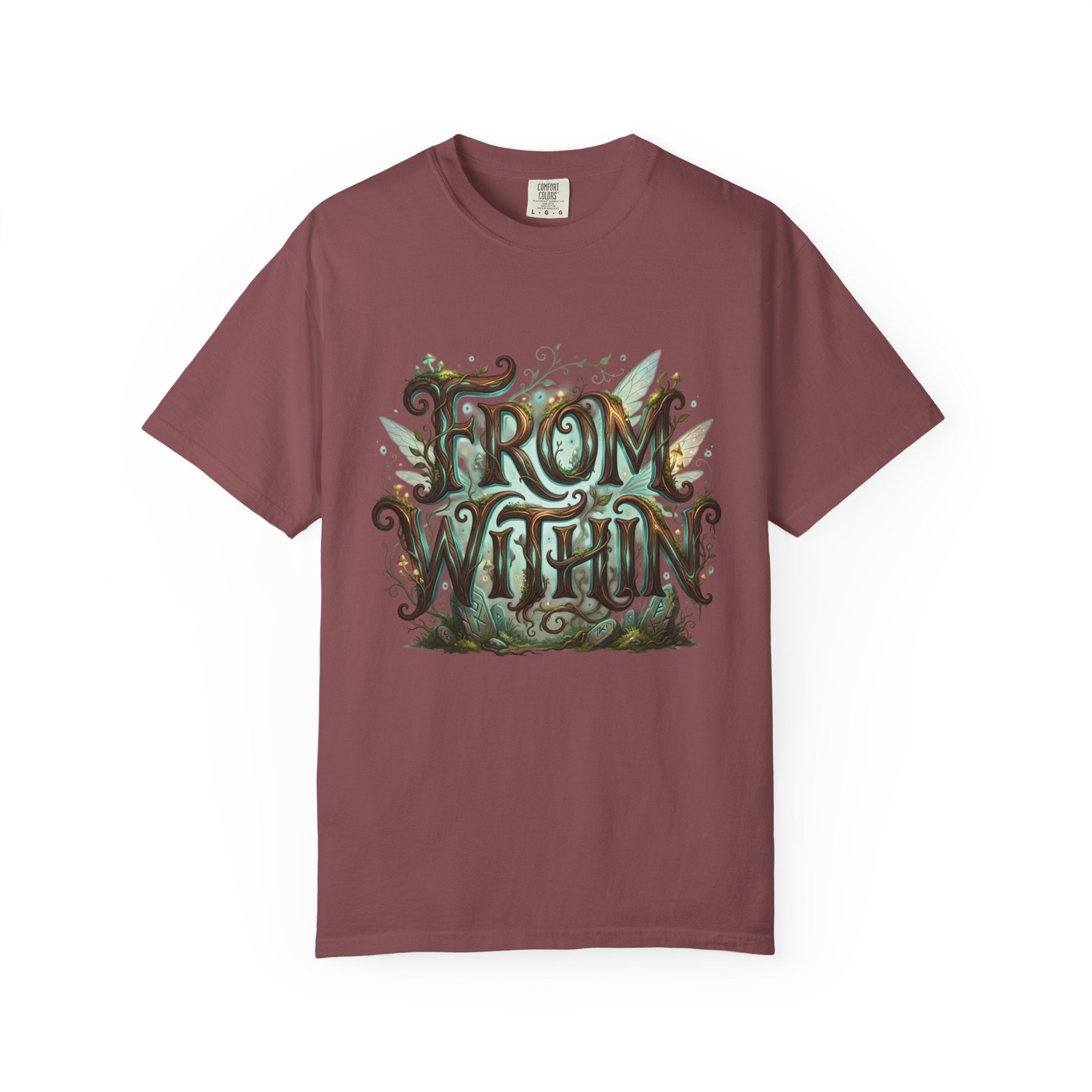 Power Runs Black PRB From Within T-shirt | Nature Typography Forest Illustration by Printify