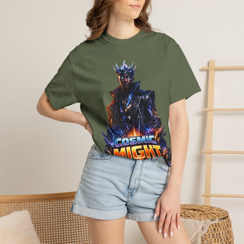 PRB Cosmic Might Unleashed T-shirt | Space Warrior Graphic Tee by Power Runs Black
