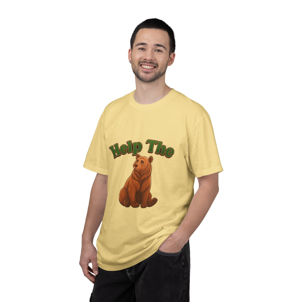 Power Runs Black PRB Help The Bear T-shirt | Cute Sitting Bear Illustration by Power Runs Black