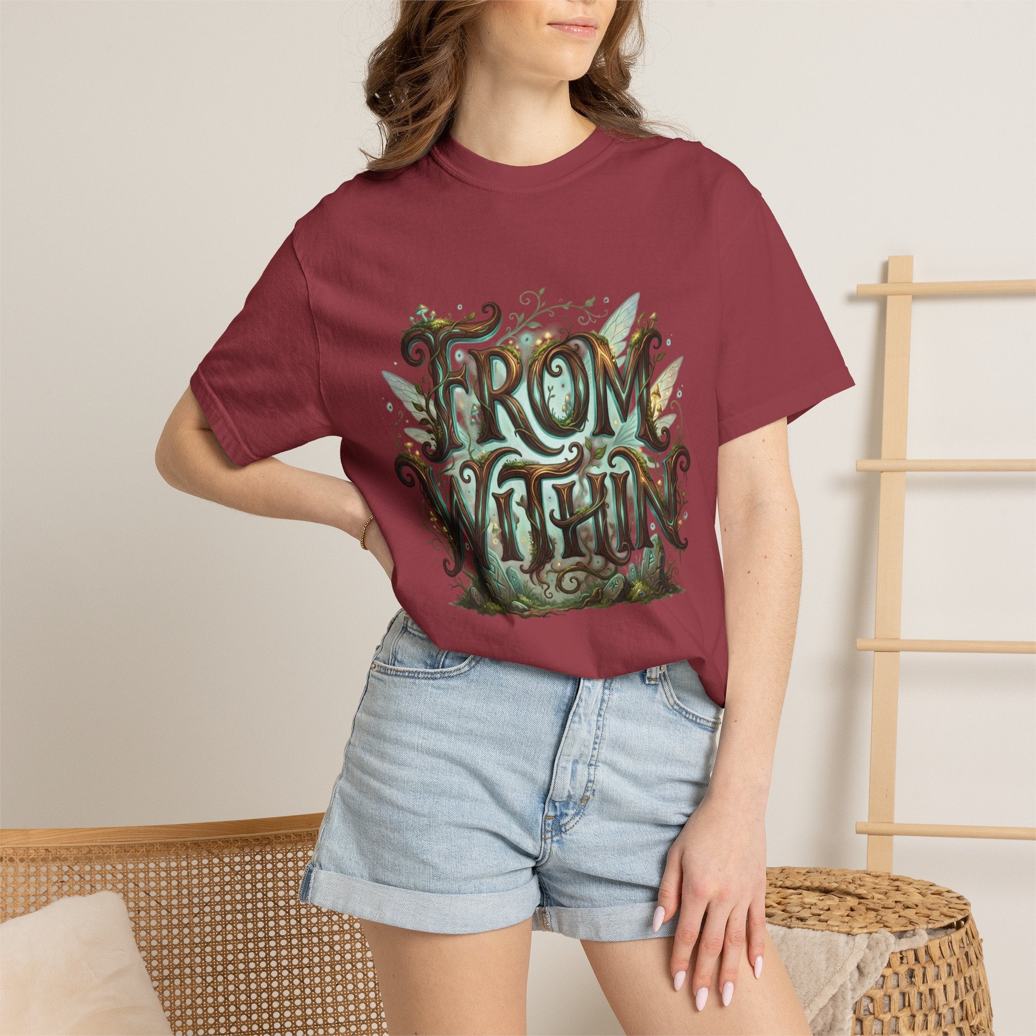 Power Runs Black PRB From Within T-shirt | Nature Typography Forest Illustration by Printify