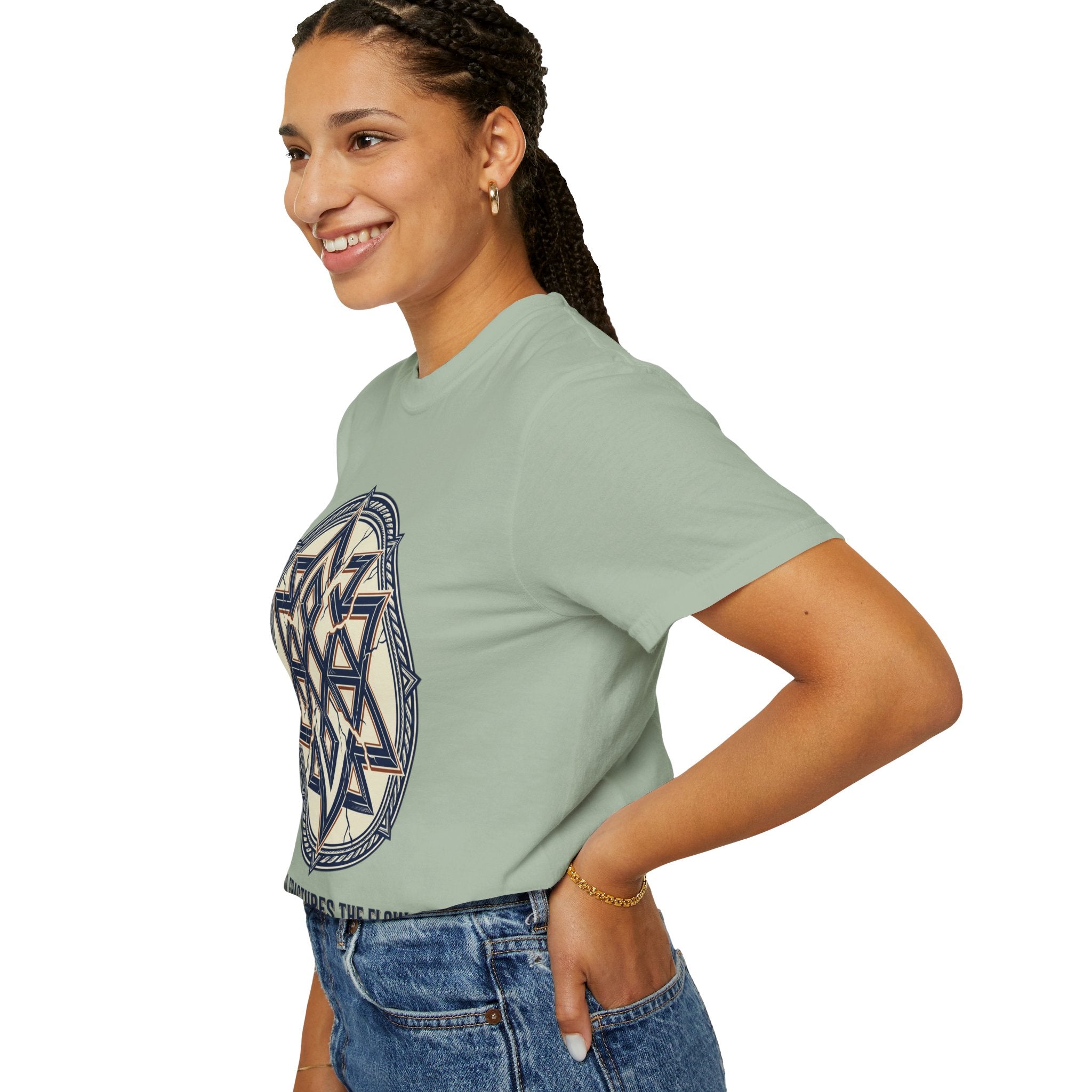 Power Runs Black PRB Geometric Star Mandala T-Shirt — "Control Fractures the Flow" Graphic Tee by Power Runs Black