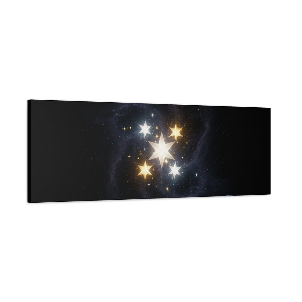 Power Runs Black PRB Glowing Star Constellation Canvas by Power Runs Black