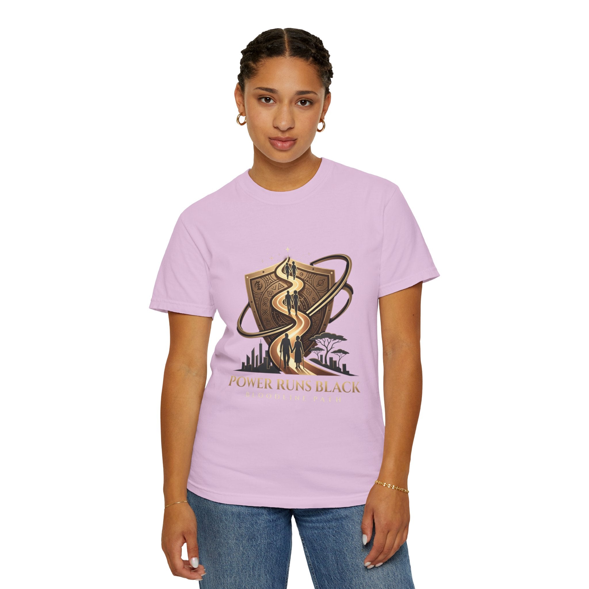 PRB Shield City Skyline Graphic T-Shirt | Serpent Emblem Streetwear Tee by Printify