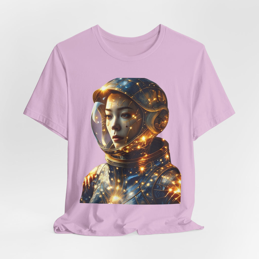 PRB Astronaut Portrait Tee — Starry Cosmic Helmet Graphic T-Shirt by Power Runs Black