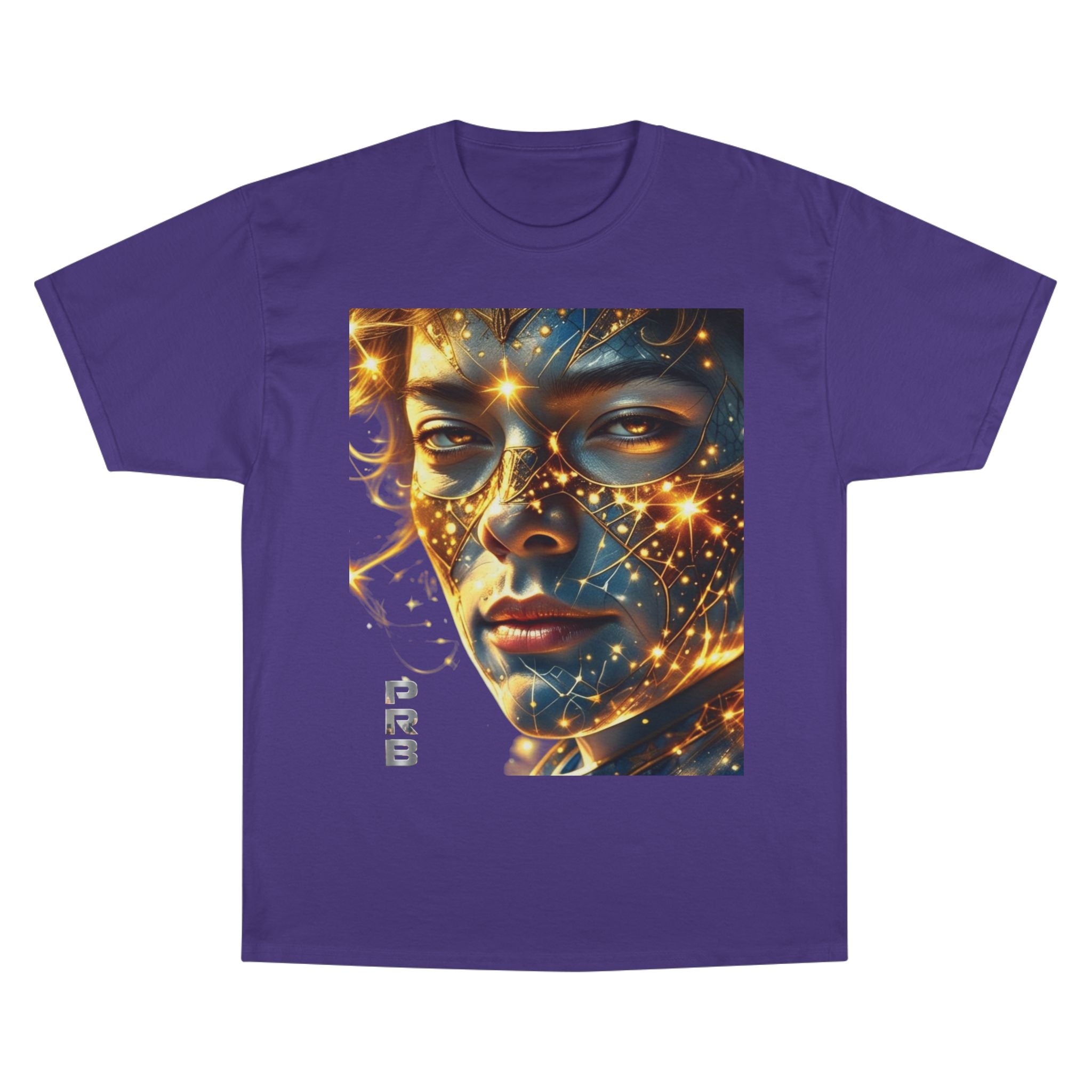 PRB Champion T-Shirt — Cosmic Face Art Tee (Radiant Star Portrait) by Power Runs Black