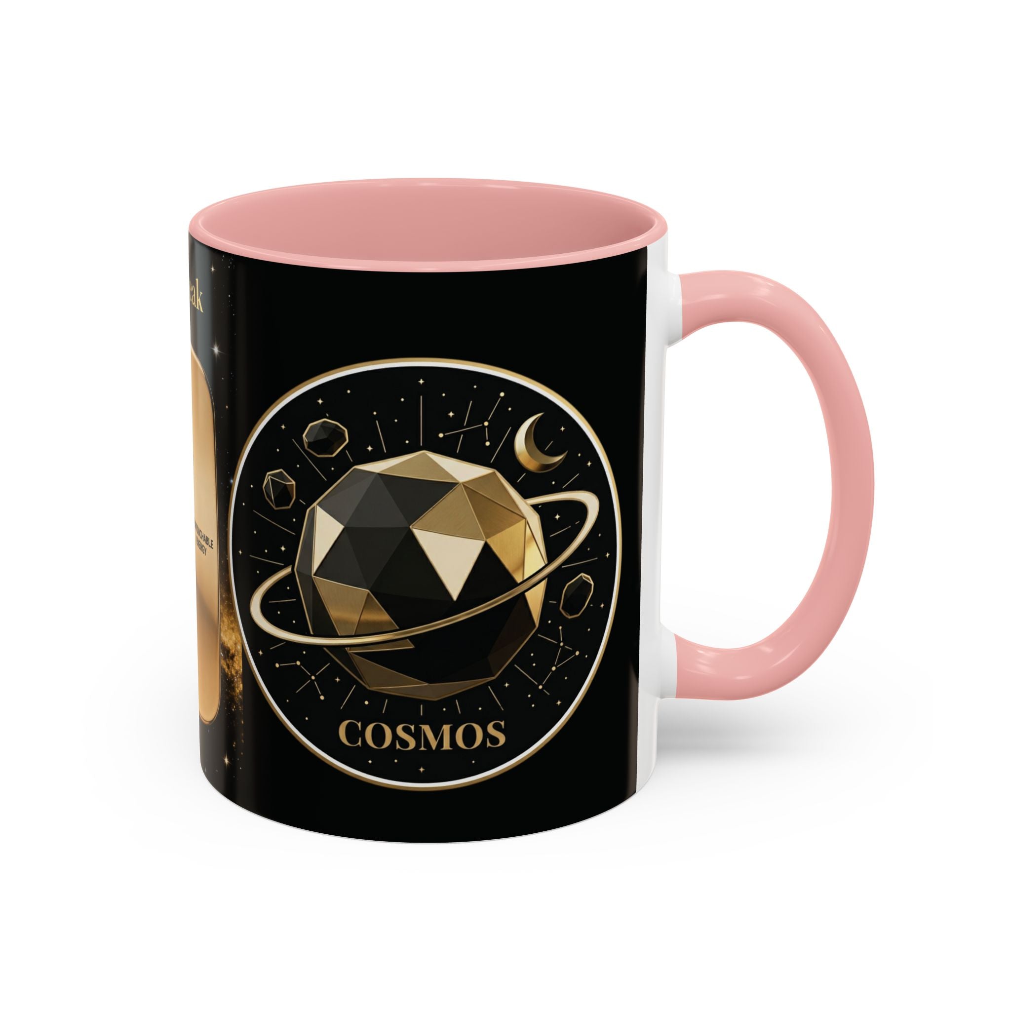PRB Gold Cosmos Design Accent Coffee Mug | The Break, Planet Illustration by Power Runs Black