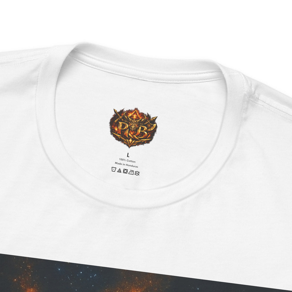 Power Runs Black PRB The Starbound Seven Tee – Retro Cosmic Superhero Poster Shirt by Power Runs Black