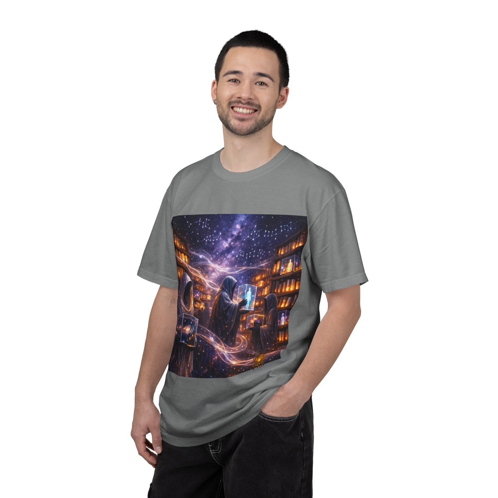 PRB Mystic Library Wizards T-Shirt — Cosmic Sorcerer Art Tee by Power Runs Black