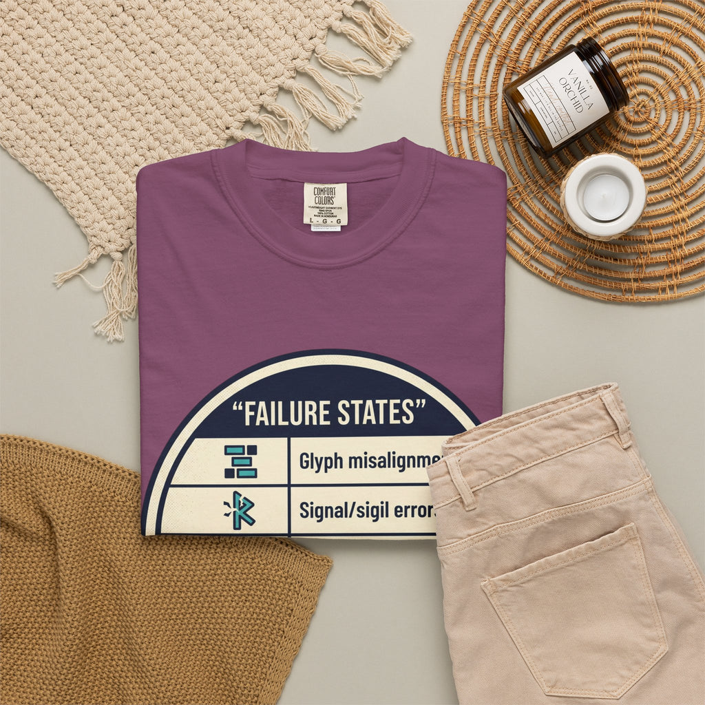 Power Runs Black PRB Failure States T-Shirt — Sci‑Fi Status Badge Graphic Tee by Printify