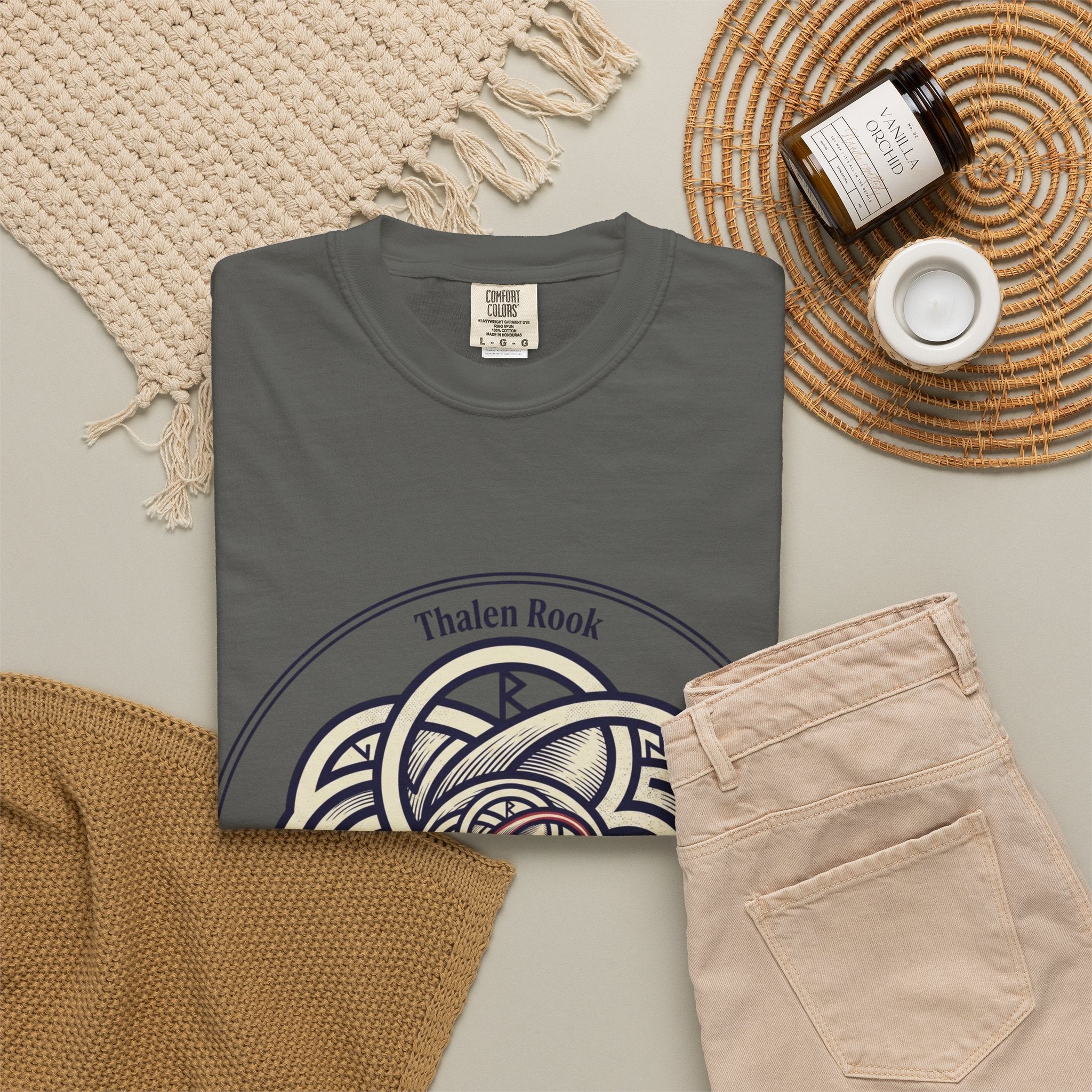Power Runs Black PRB Thalen Rook Celtic Knot Graphic T-Shirt — "He stared too long..." Quote Tee by Printify