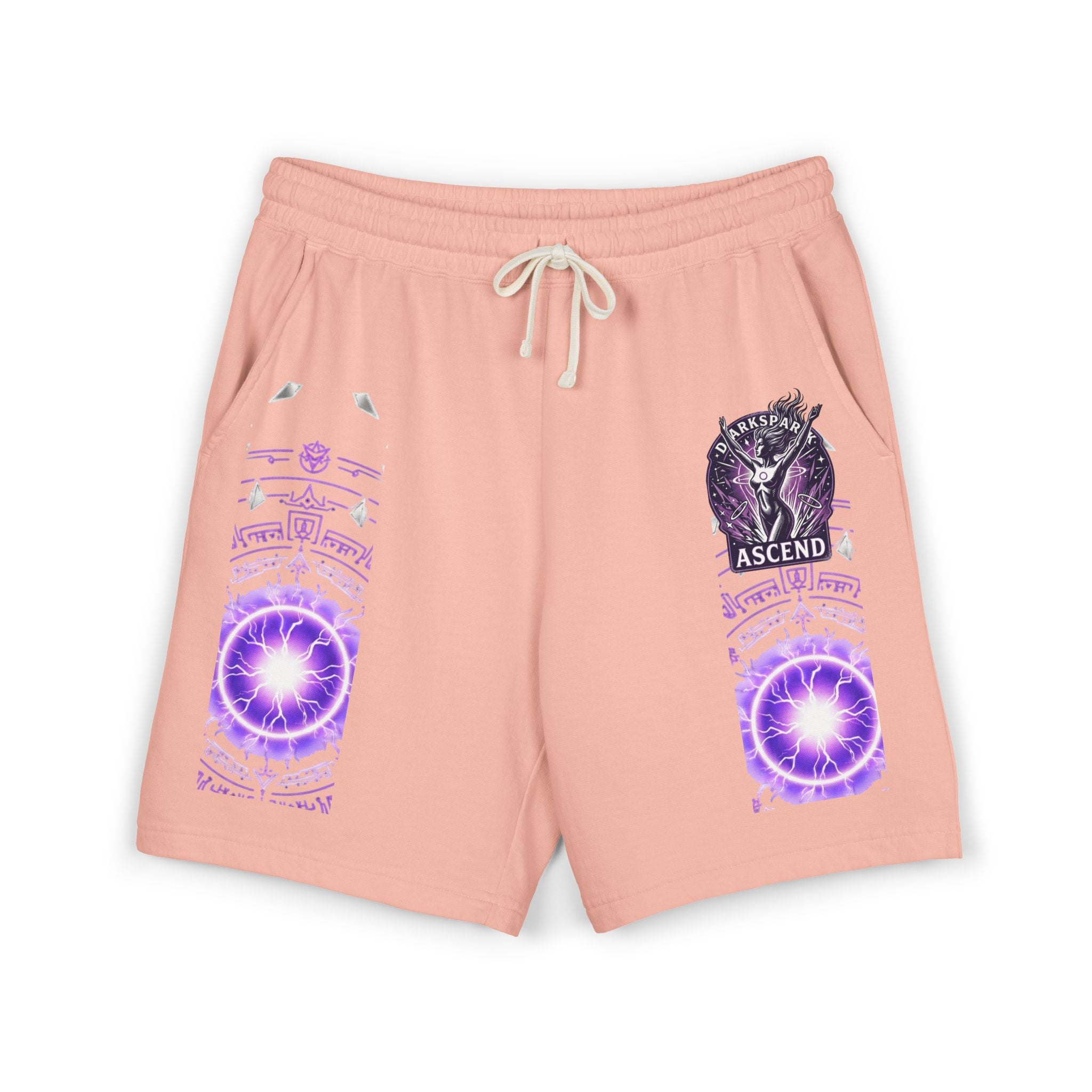 Power Runs Black PRB Ascend Graphic Sweat Shorts — Light Fleece Athletic Lounge Shorts by Printify