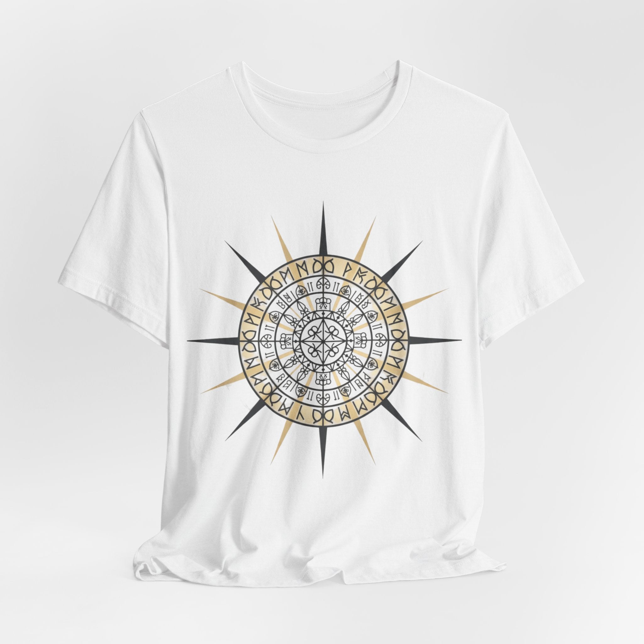 PRB Compass Rose Mandala Tee — Nautical Compass Graphic Shirt by Power Runs Black