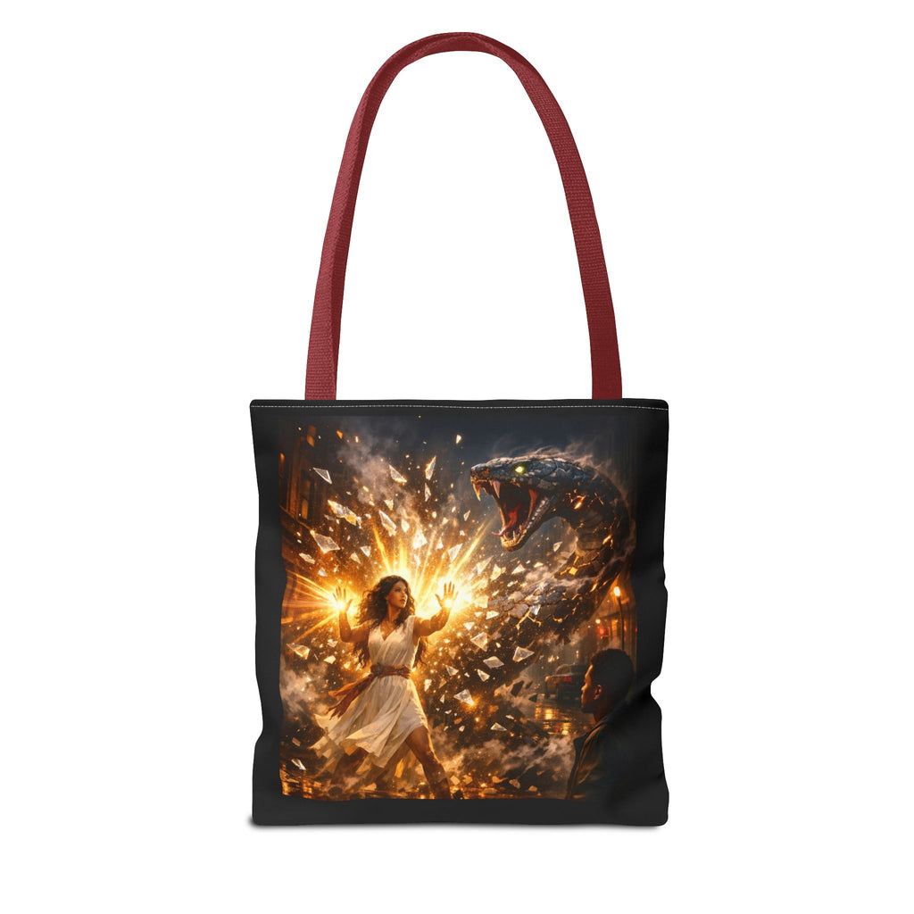 PRB Raging Serpent Burst tote bag | Fantasy serpent explosion art by Printify