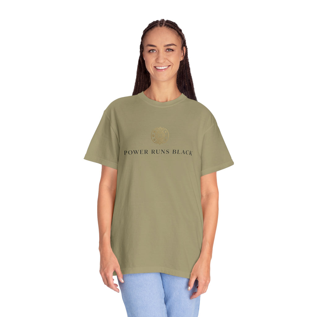 Power Runs Black PRB Graphic T-Shirt — Minimal Emblem Tee by Power Runs Black