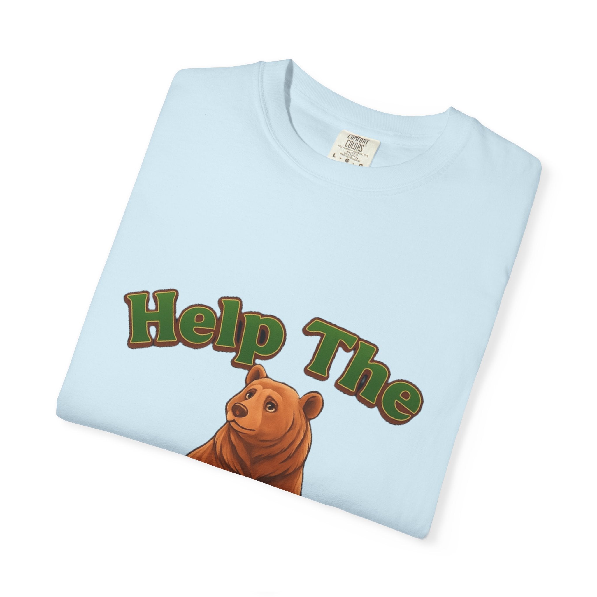 Power Runs Black PRB Help The Bear T-shirt | Cute Sitting Bear Illustration by Power Runs Black