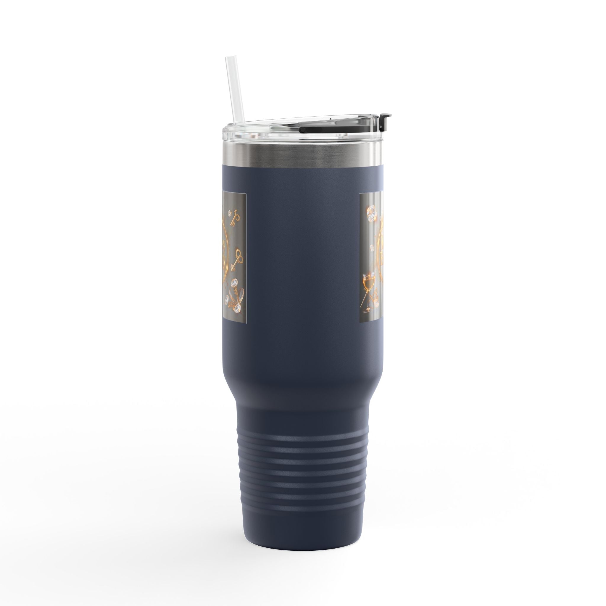 PRB 40oz Insulated Travel Mug — "Money Energy" Motivational Design by Power Runs Black