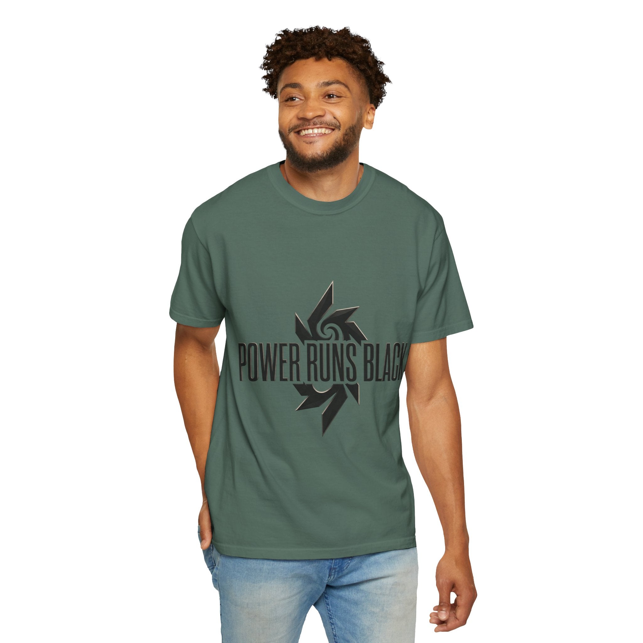 Power Runs Black PRB "Wear The Code" Mystic Shield T-Shirt — Geometric Sigil Graphic Tee by Printify