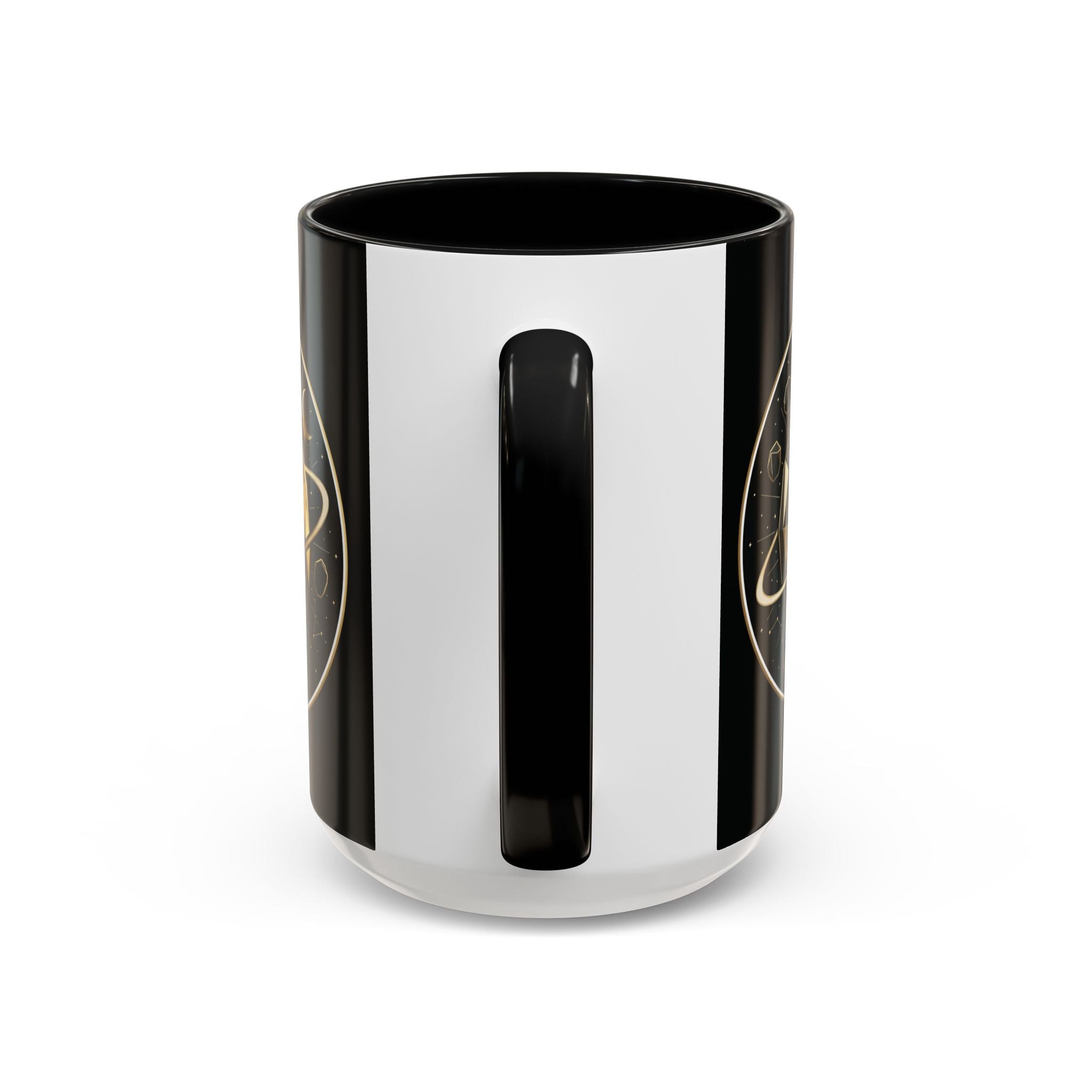 PRB Gold Cosmos Design Accent Coffee Mug | The Break, Planet Illustration by Printify