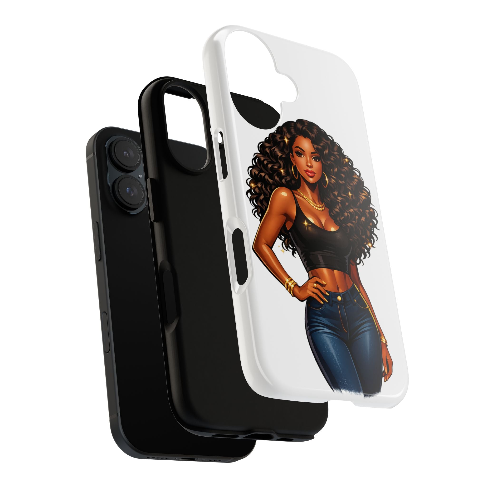 Pretty Rich Bitch by PRB Curly Hair Phone Case by Printify