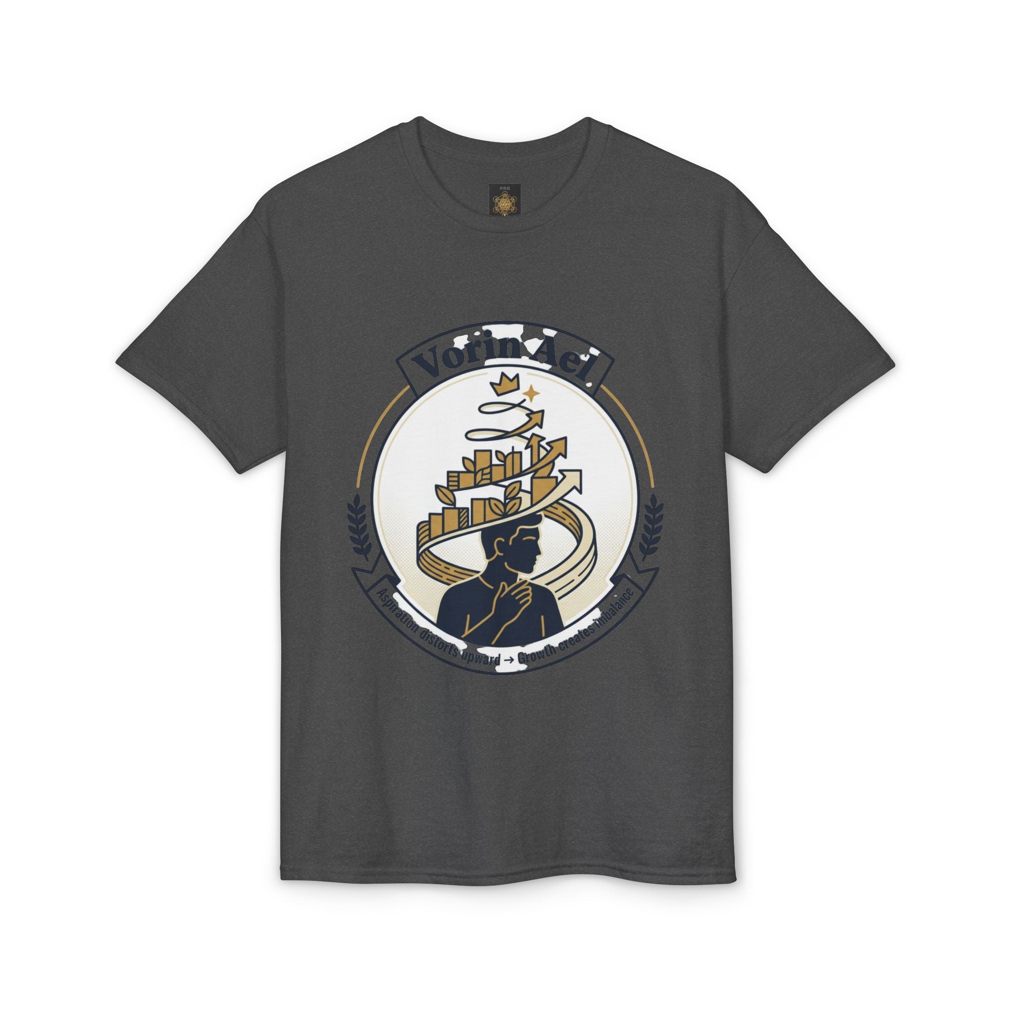 Power Runs Black PRB Vorin Ael Crest T-Shirt — Fantasy Guild Emblem Tee by Printify