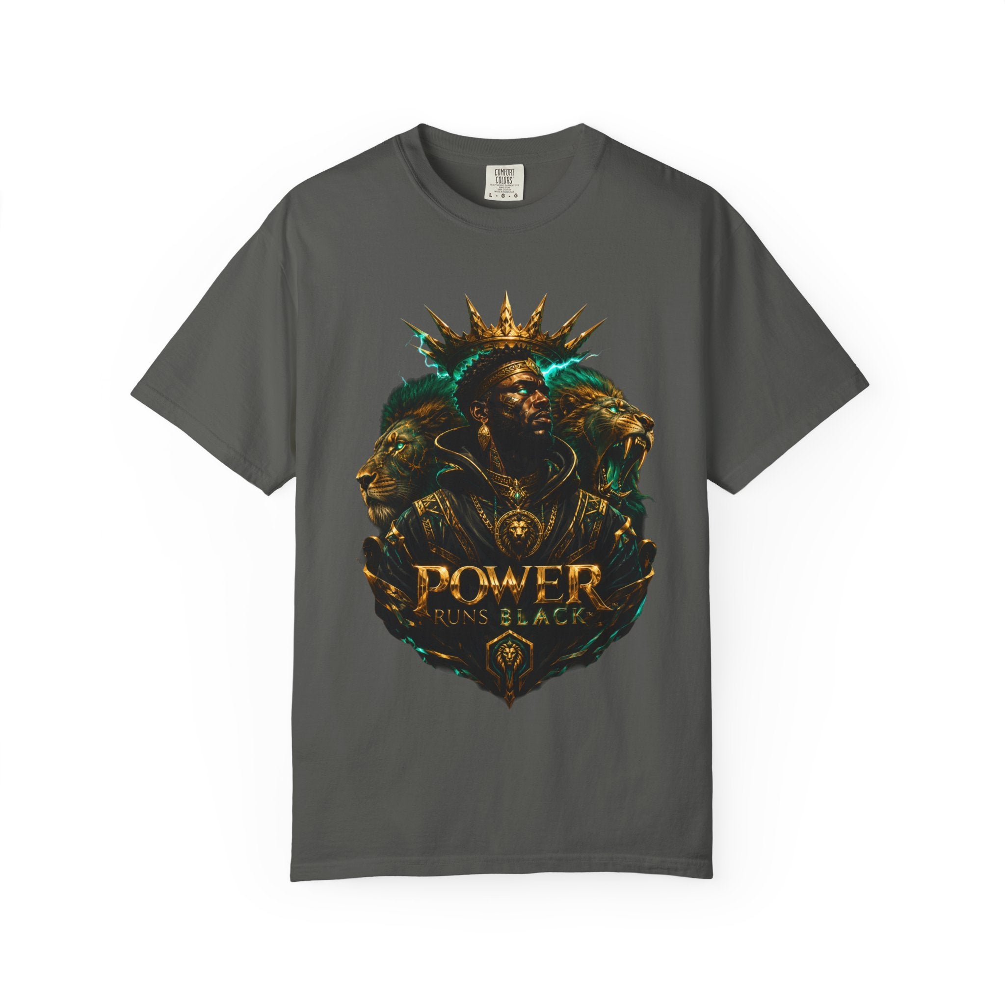 Power Runs Black PRB Green Angel Graphics Tee by Power Runs Black