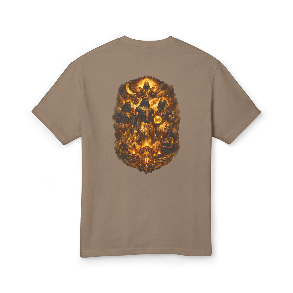 PRB Graphic Tee — Golden Gothic Shield Chest & Back Design by Power Runs Black