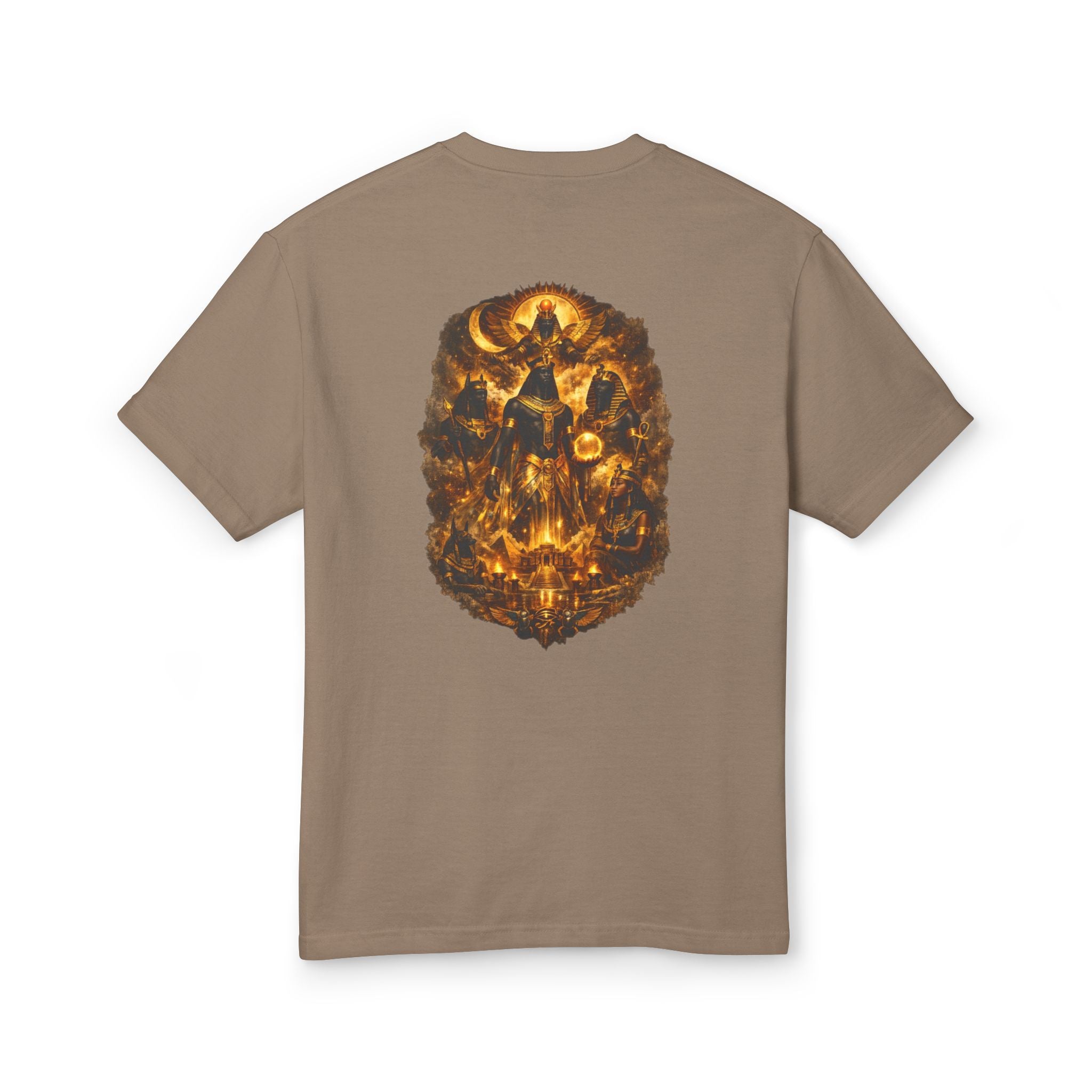 PRB Graphic Tee — Golden Gothic Shield Chest & Back Design by Power Runs Black