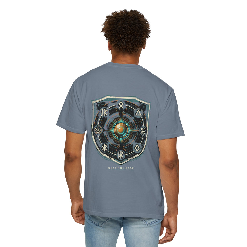 Power Runs Black PRB "Wear The Code" Mystic Shield T-Shirt — Geometric Sigil Graphic Tee by Printify