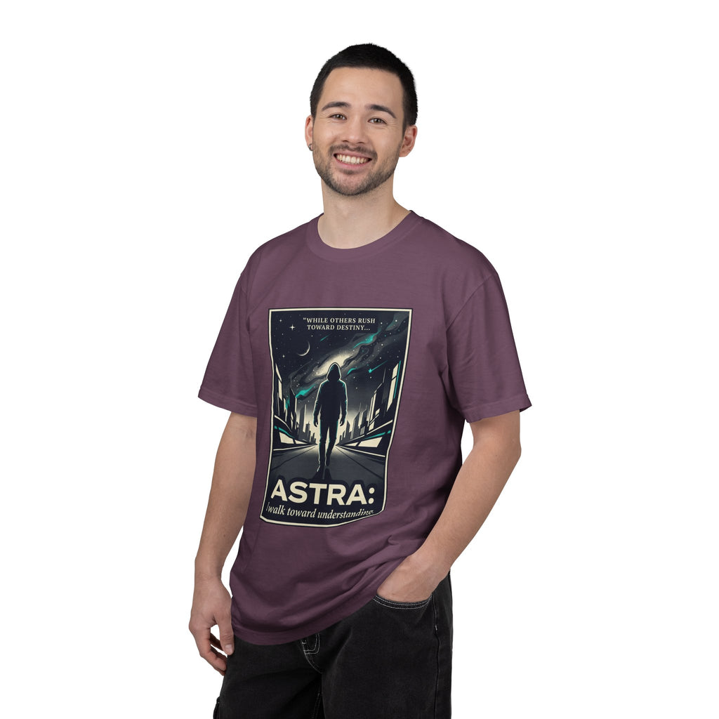 Power Runs Black Astra Sci‑Fi Graphic T-Shirt — "I walk toward understanding" Poster Design by Power Runs Black