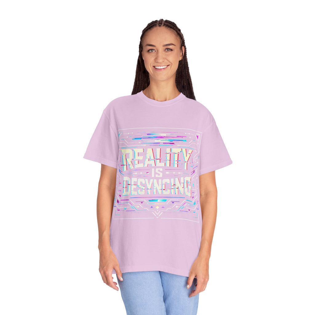 Power Runs Black PRB Glitchy Pastel "Reality Is Desyncing" T-Shirt by Printify