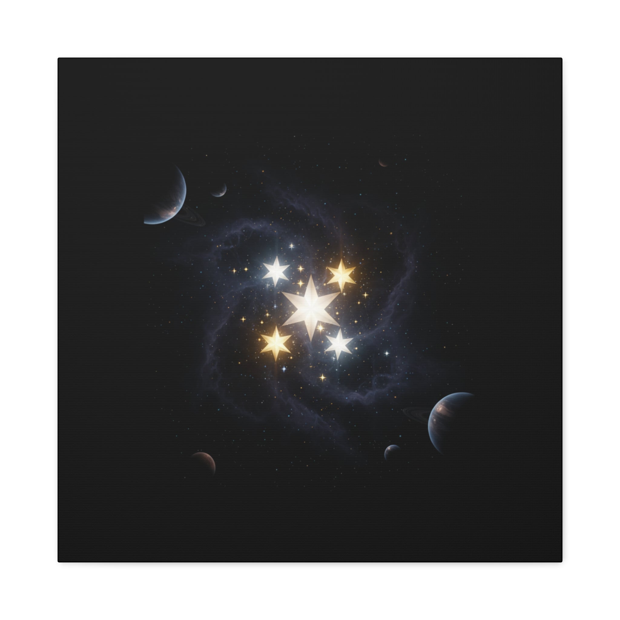 PRB Celestial Star Cluster Matte Canvas Print — Cosmic Planets Wall Art by Printify