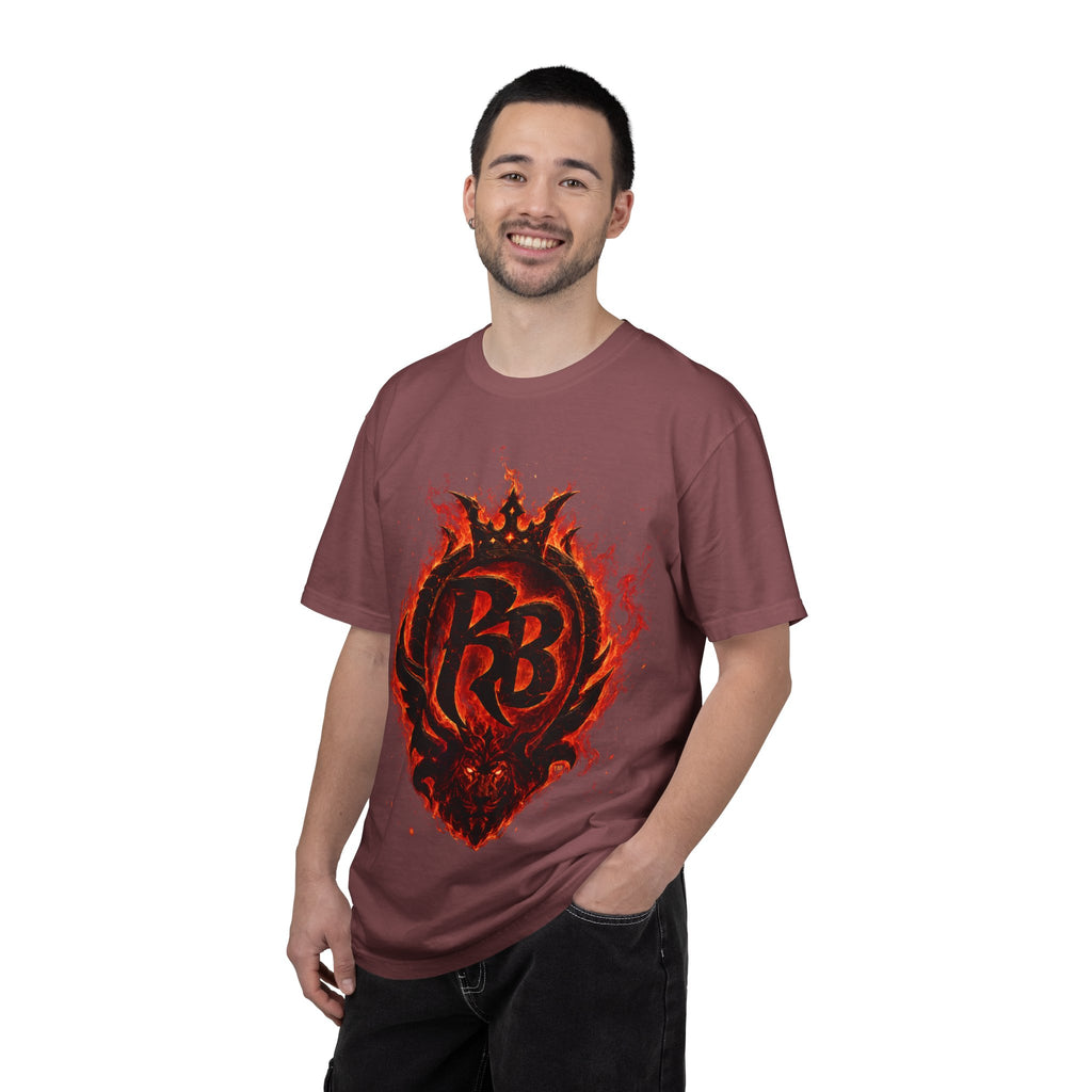 Power Runs Back PRB Flame Logo T-shirt | Fiery Emblem Tee, Grunge Rock Chic by Power Runs Black