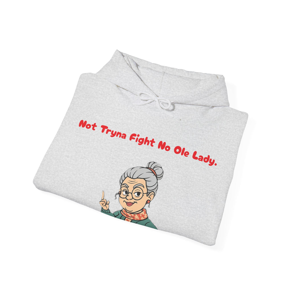 PRB Sassy Grandma Illustration Hoodie | "Not Tryna Fight No Ole Lady." by Power Runs Black