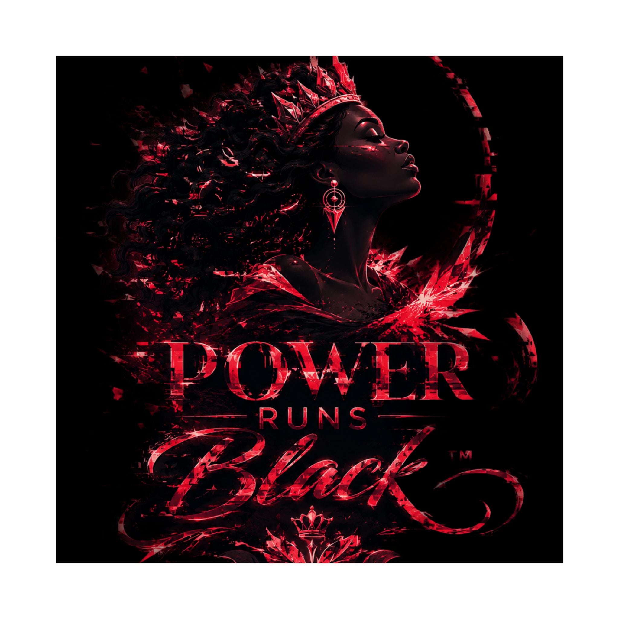 Power Runs Black Matte Poster — Afrocentric Inspirational Wall Art by Power Runs Black