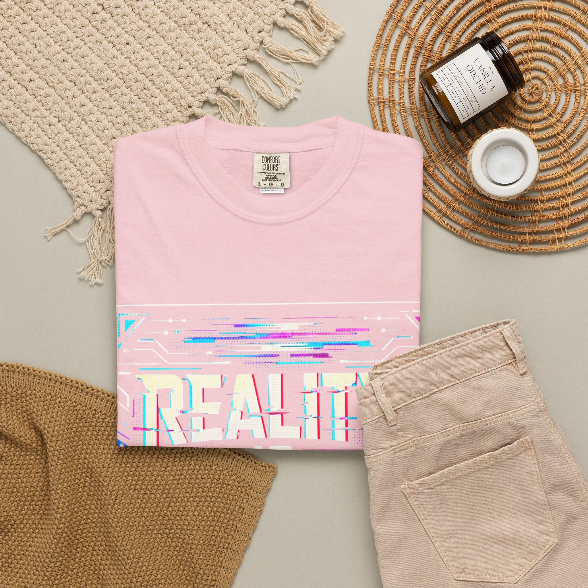 Power Runs Black PRB Glitchy Pastel "Reality Is Desyncing" T-Shirt by Printify