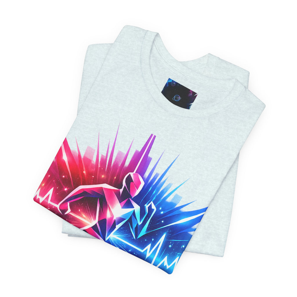 Power Runs Black PRB Running Pulse Graphic Tee — Neon Runner Heartbeat Sports T‑Shirt by Power Runs Black