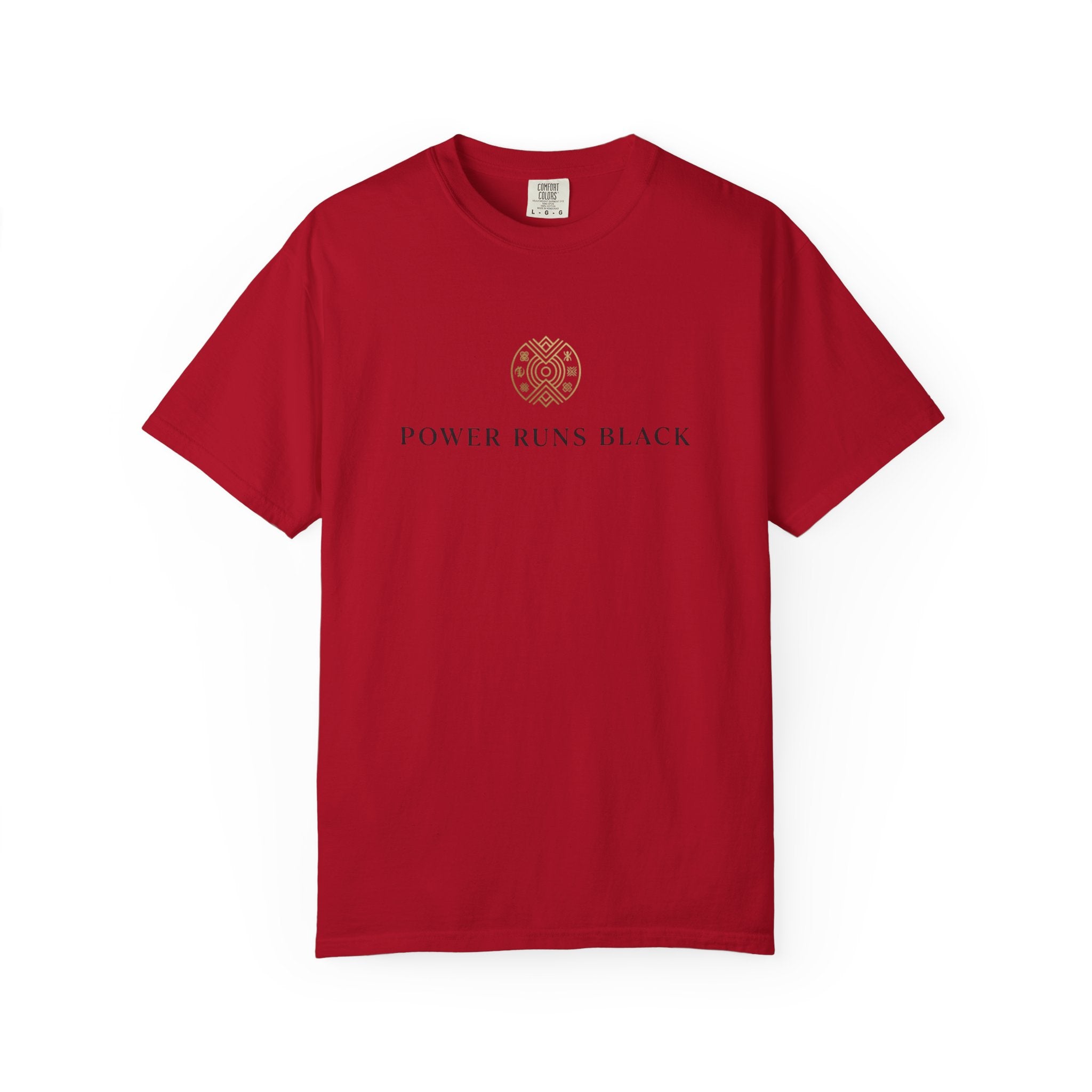 Power Runs Black PRB Graphic T-Shirt — Minimal Emblem Tee by Power Runs Black