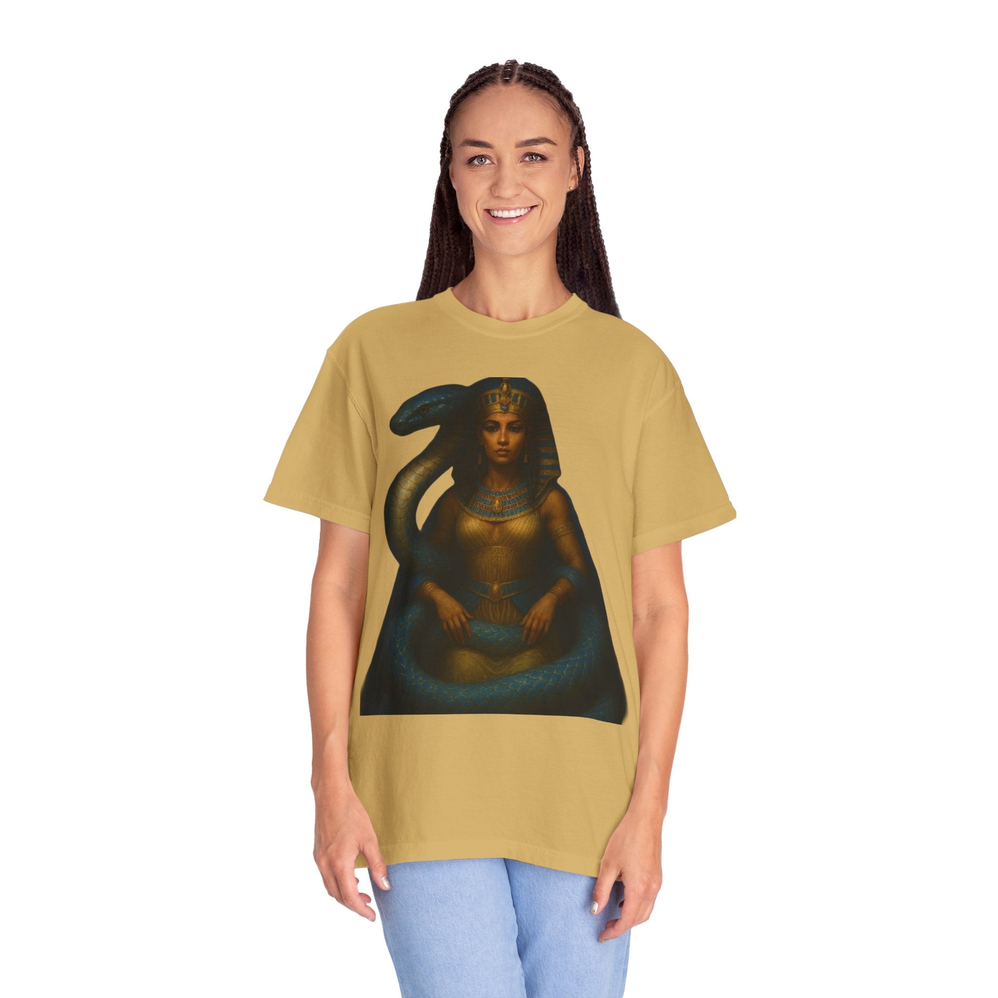 PRB Egyptian Goddess with Snake T-Shirt | Pharaoh Serpent Art Tee by Power Runs Black
