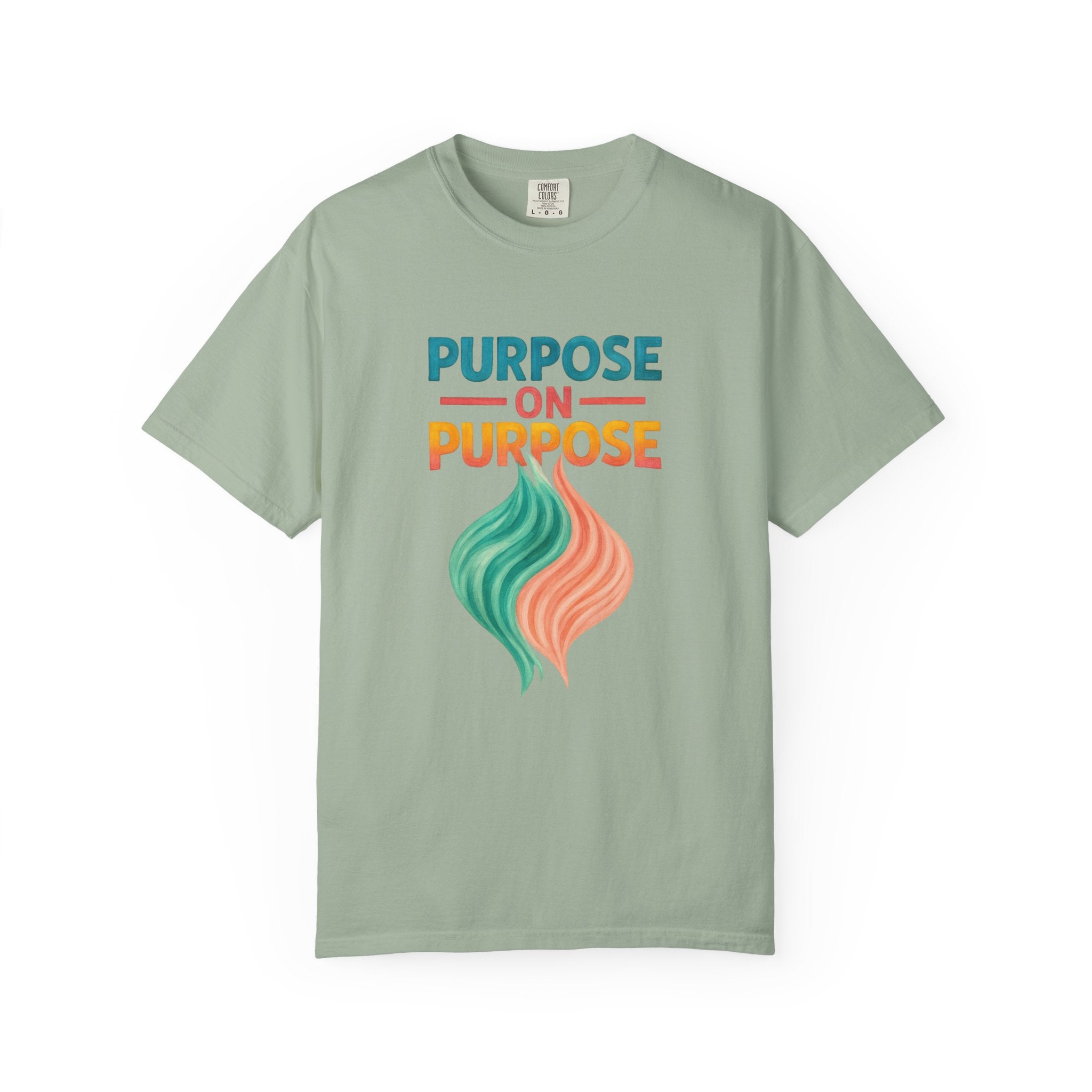 PRB Purpose On Purpose T-Shirt — Inspirational Graphic Tee with Abstract Wave Design by Power Runs Black