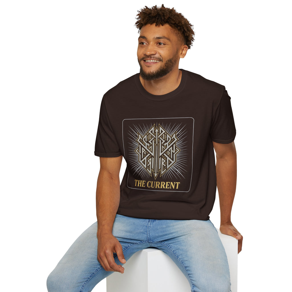 Power Runs Black PRB The Current Geometric Logo T-Shirt by Printify