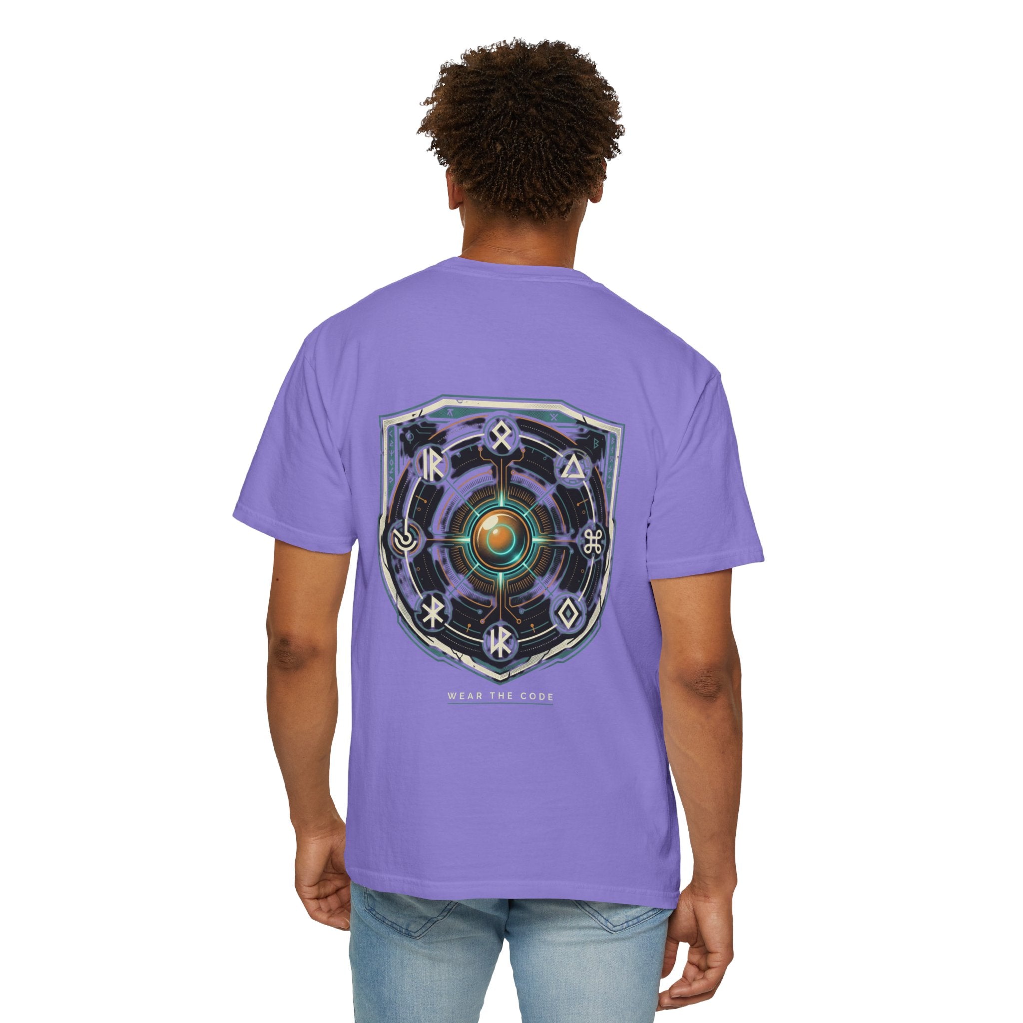 Power Runs Black PRB "Wear The Code" Mystic Shield T-Shirt — Geometric Sigil Graphic Tee by Printify