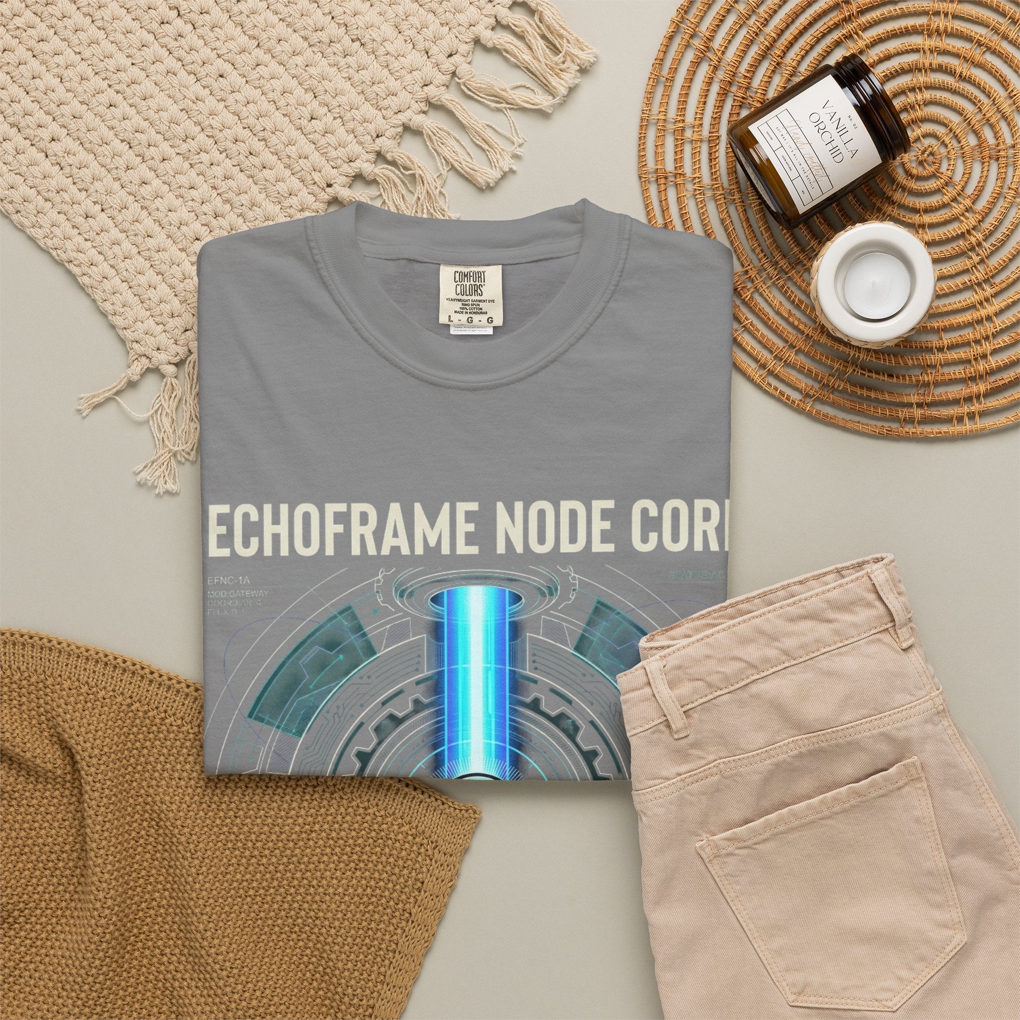 Power Runs Black PRB Echoframe Node Core T-Shirt — Futuristic Tech Graphic Tee by Power Runs Black