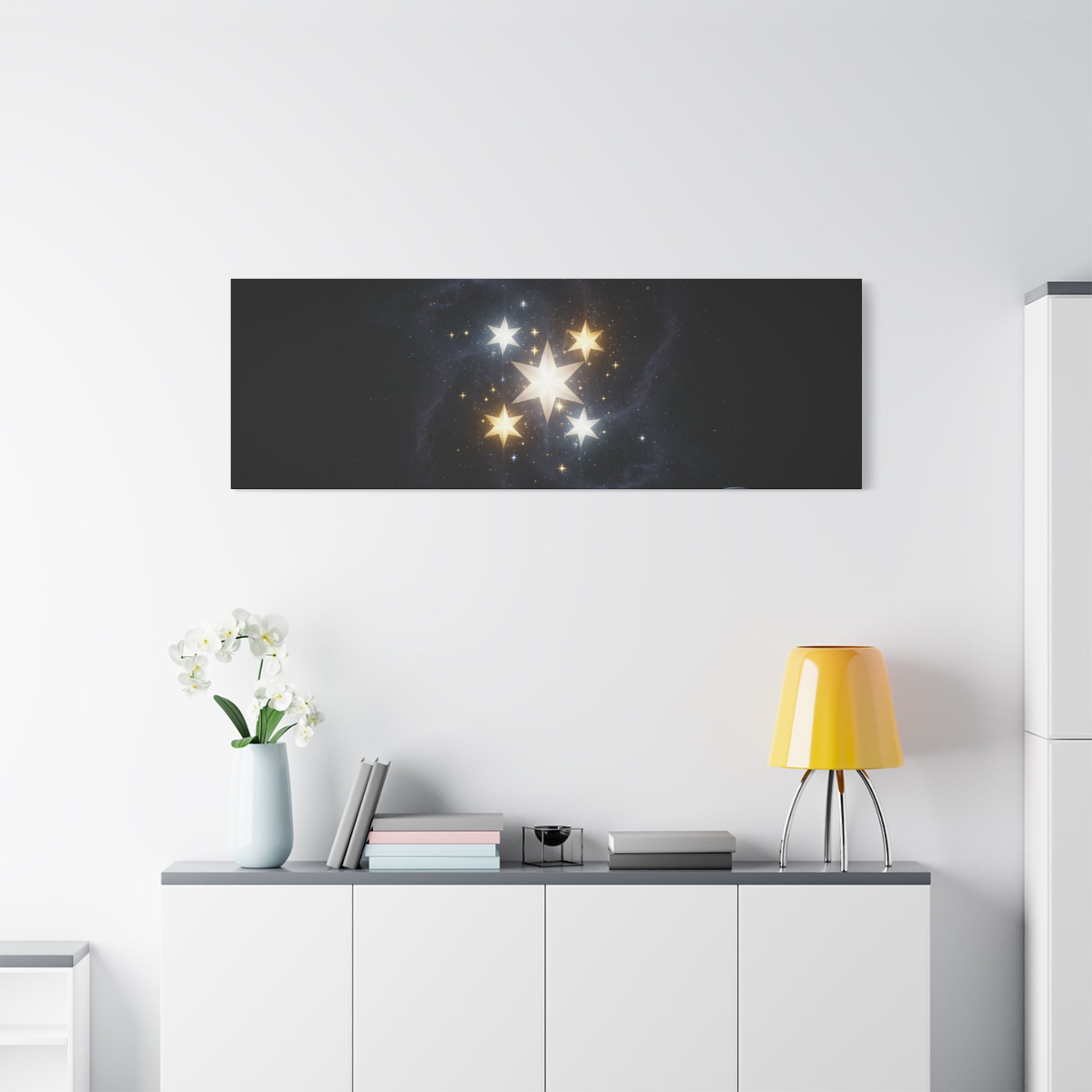 Power Runs Black PRB Glowing Star Constellation Canvas by Power Runs Black