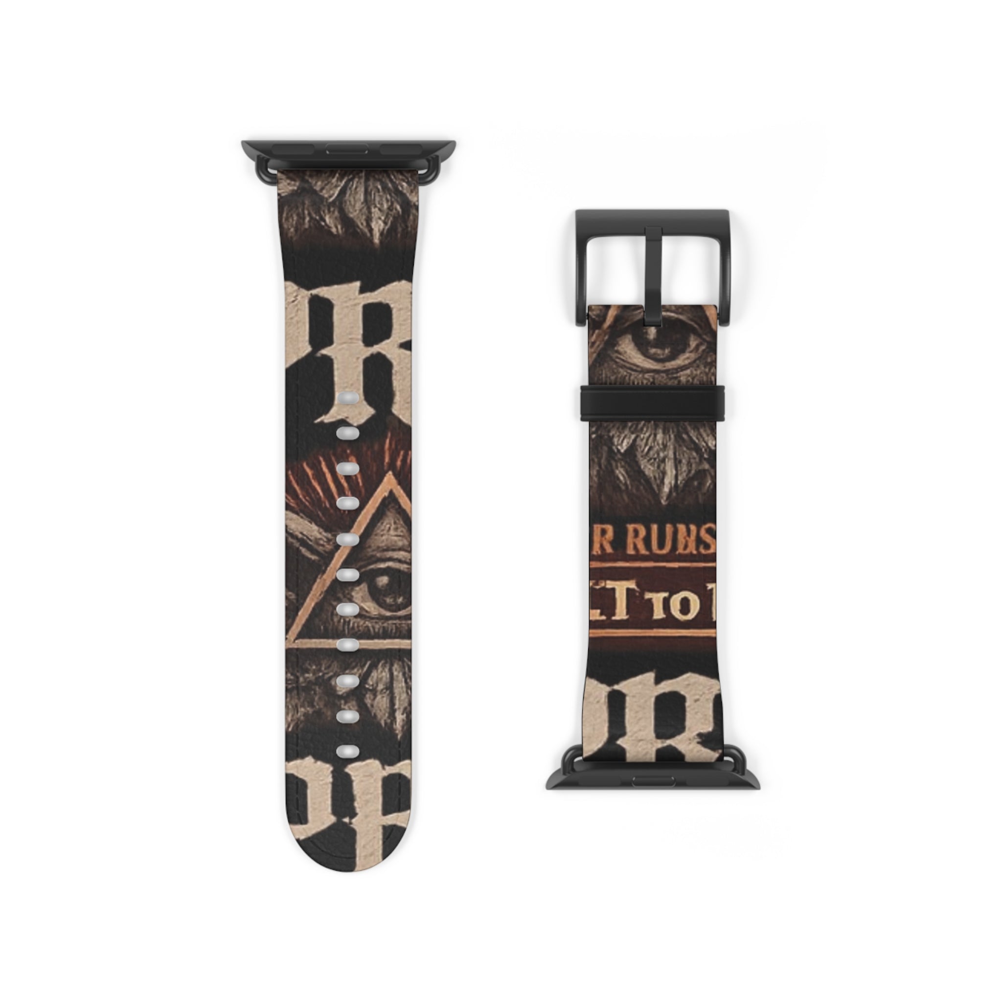 Mystic All-Seeing Eye Apple Watch Band — Vintage Occult Faux Leather Strap by Printify